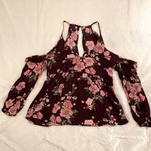 American Eagle dressy long sleeve floral Blouse